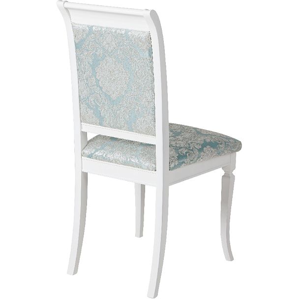 Комплект деревянных стульев с мягким сиденьем Бармс Белая эмаль/Бирюзовый жаккард, 2 шт. - Вид 4