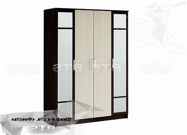 "Фиеста" шкаф 4-х створчатый NEW с зеркалами венге/лоредо - Вид 1