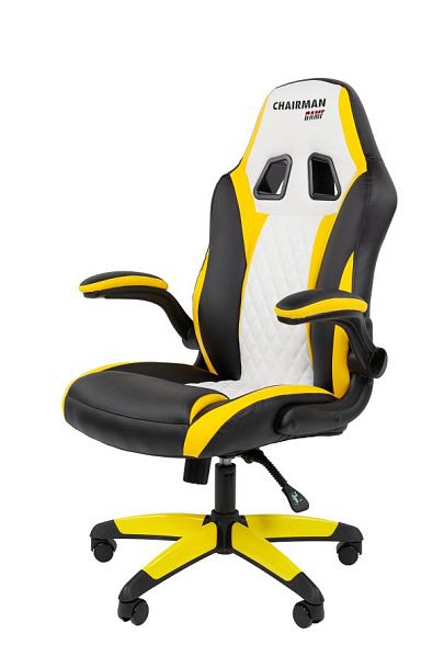 Кресло Chairman game 15 Россия экокожа черный/желтый/белый - Вид 8