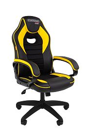 Кресло Chairman game 16 Россия экокожа черный/желтый - Фото предпросмотра