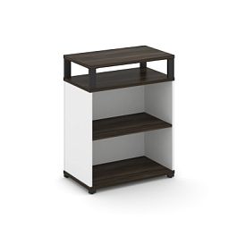 Concept Стеллаж опорный/приставной с верх. горизонтом  CN.SOPO-002 Дуб Мали/Белый Бриллиант/Металл Черный 720*420*917 - Фото предпросмотра