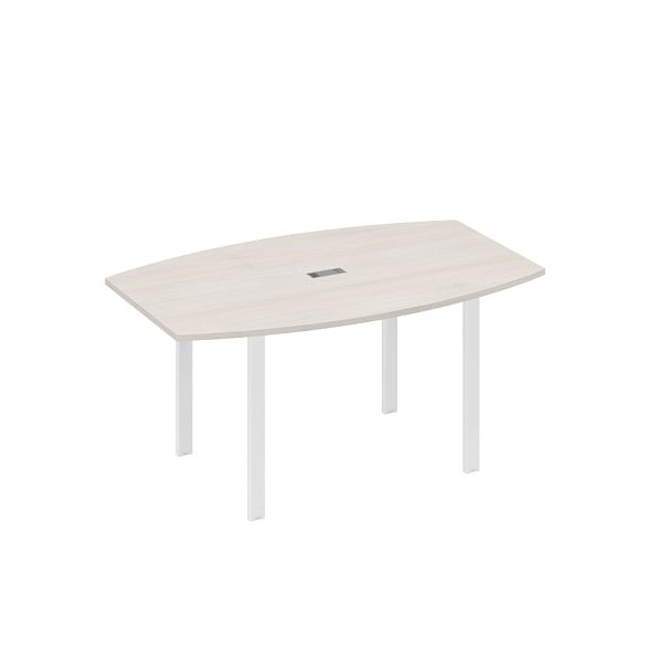 Стол 160 фигурный на металлокаркасе UNO для переговоров A4 А4 Б1 111 БП дуб / металлокаркас белый - Вид 1