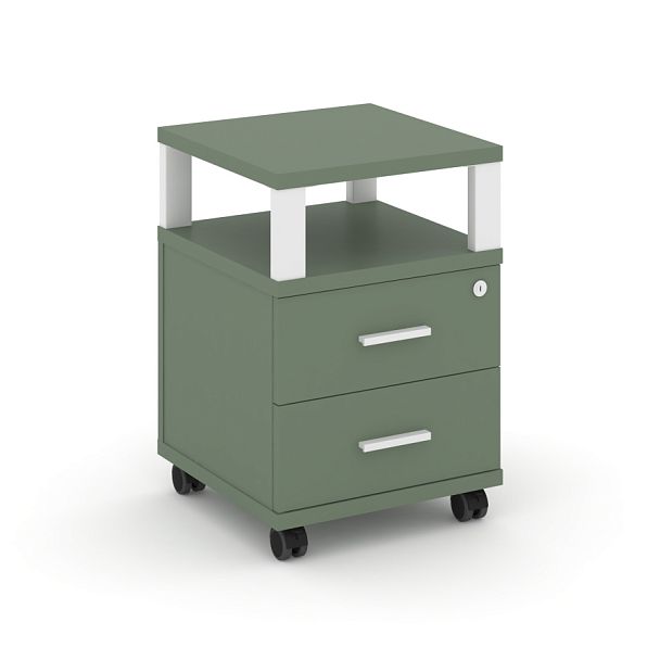 Concept Тумба мобильная 2 ящ. с надставкой CN.TUM-002 W Кобо/Металл Белый 420*420*615 - Вид 1