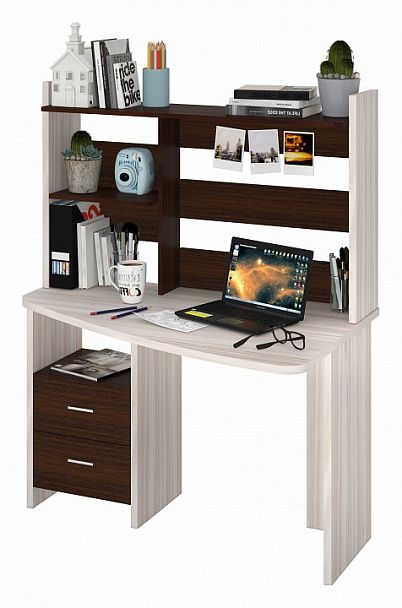 Стол компьютерный Домино Лайт СКЛ-Крл 120+НКЛ-120 Венге/Карамель правый - Вид 2