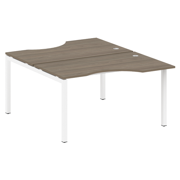 Metal System Quattro Р. ст. криволинейная на П-образном м/к 50БП.РАС-СА-2.2 Вяз/Белый металл 1400*1835*750 - Вид 1