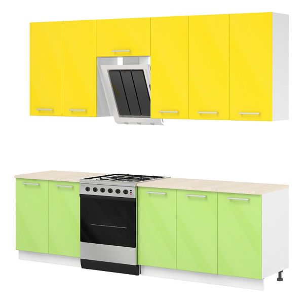 Композиция "Модульная кухня Эколайн"  ПК-ЭКО-КОМП№2-В1-170 желтый - Вид 1