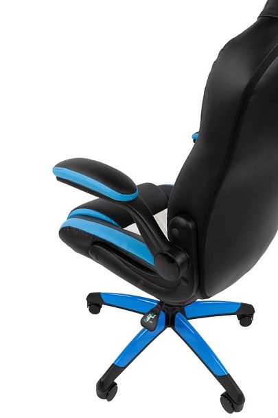 Кресло Chairman game 15 Россия экокожа черный/голубой/белый - Вид 11