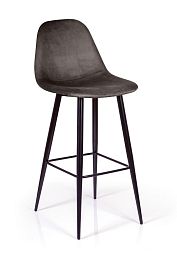 Стул барный TED, бархат антрацит 14 /опора конус - Фото предпросмотра