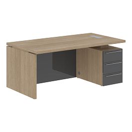 Стол письменный СП-064-25-25(R) Дуб Натуральный/Серый глянец 1800х900х750 KANON - Фото предпросмотра