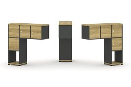 Concept Надставка низкая CN.DNN-002 Дуб Винченцо/Антрацит/Металл Антрацит 1099*365*1130 - Фото предпросмотра