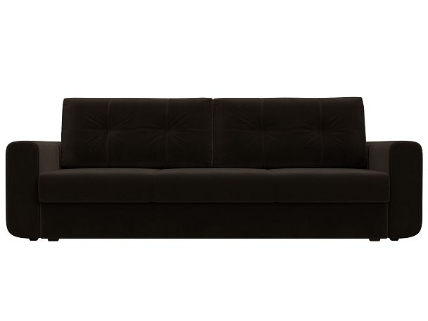 Прямой диван Лига-031 Микровельвет коричневый - Вид 2