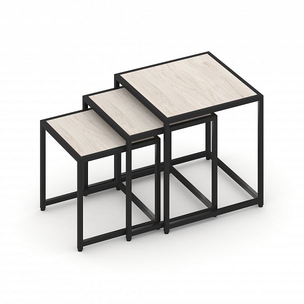 Стол журнальный "Loft" VR.L-SJK-40 Денвер Светлый/Черный - Вид 2