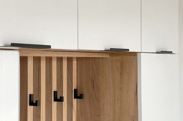 Бери Антресоль двухдверная MPR-025.2563 дуб крафт золотой/белое дерево - Вид 5