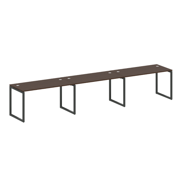 Metal System Quattro Р. ст. на 3 раб. места на О-образном м/к 40БО.СМ-3.3 Венге/Антрацит металл 4200*720*750 - Вид 1