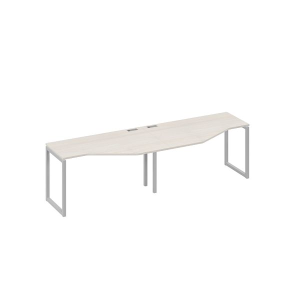 Рабочая станция опоры QUATTRO столы (2х140) Техно A4 А4 Б4 053-2 БП дуб / металлокаркас серый - Вид 1