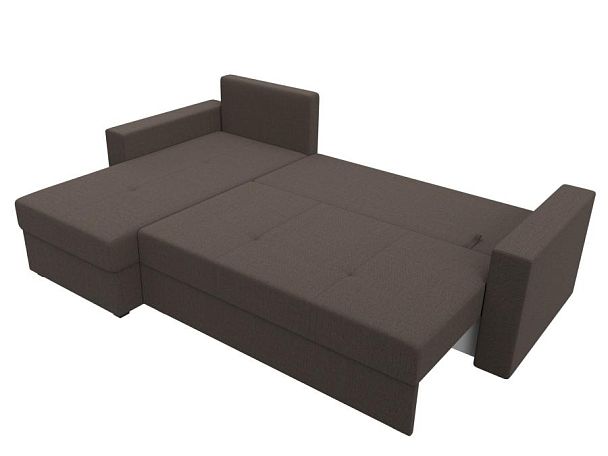 Диван угловой Верона Лайт левый угол Рогожка коричневый - Вид 8