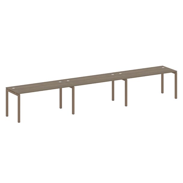 Metal System Quattro Р. ст. на 3 раб. места на П-образном м/к 50БП.СМ-3.4 Вяз/Мокко металл 4800*720*750 - Вид 1