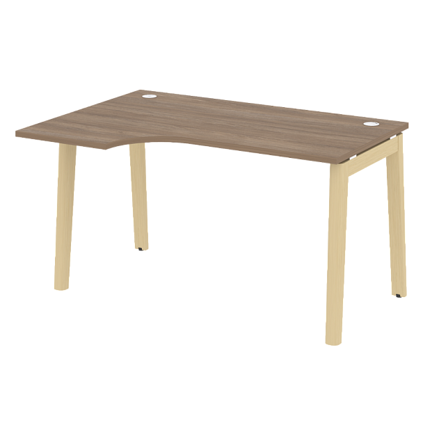 Onix Wood Стол эргономичный левый OW.SA-2 (L) Дуб аризона/Дуб светлый/Белый металл 1380*980*750 (720/460) - Вид 1