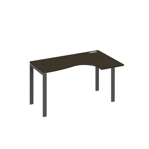Стол эргономичный правый "Классика" на металлокаркасе UNO A4 А4 Б1 034 БП венге / металлокаркас антрацит - Вид 1