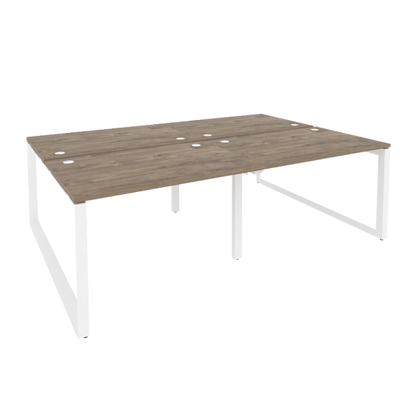 Onix Рабочая станция на О-образном м/к O.MO-D.RS-4.2.8 Тиквуд темный/Белый металл 2360*1635*750 - Вид 1