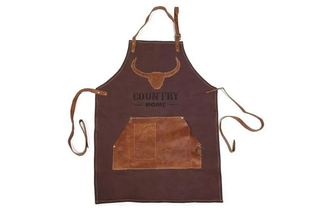 Фартук барбекю Secret de Maison Кантри Мэн/Country Man (мод. M-14331), кожа буйвола / ткань хлопок, коричневый - Вид 1