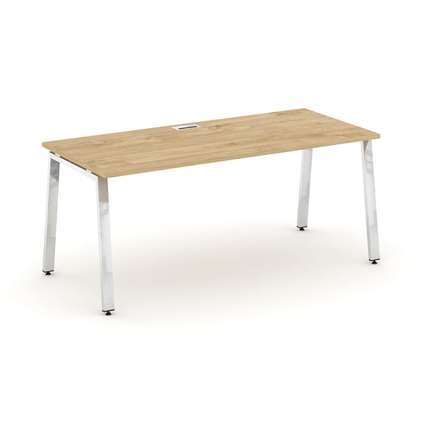 Style Project Direct Lux Стол письменный M-SN-6A.SR-016.M Тиквуд Светлый/Нержавеющая Сталь/Хром 1980*700*750 - Вид 1