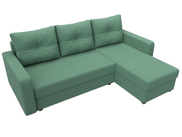 Диван угловой Ливерпуль Лайт правый угол Рогожка зеленый - Вид 5