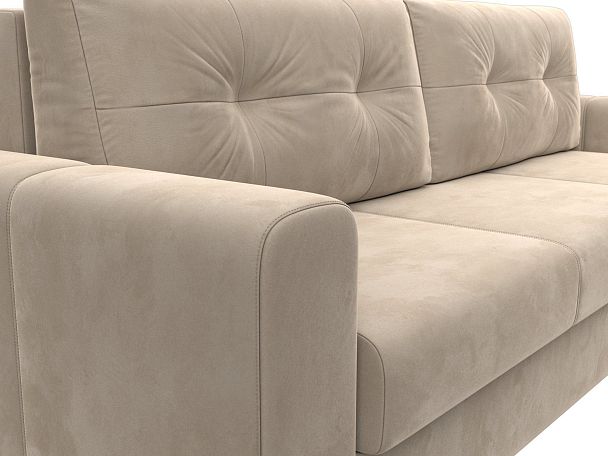 Прямой диван Лига-031 Велюр бежевый - Вид 3