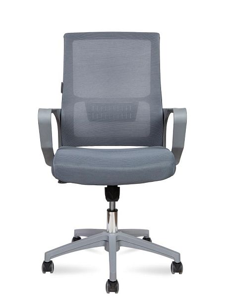 Кресло офисное / Max LB grey / серый пластик / серая сетка / серая ткань - Вид 2