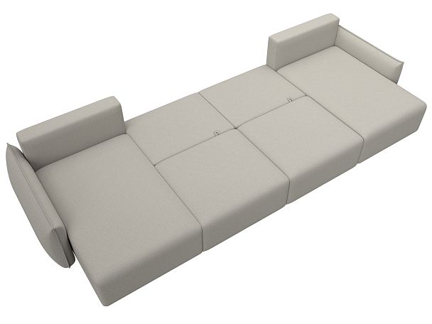 Диван П-образный Лига-051 НПБ Лонг Рогожка бежевый - Вид 9