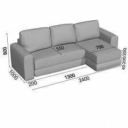 (gog-du2p) Диван-кровать Гогленд угловой с двумя подлокотниками - Фото предпросмотра