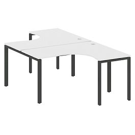 Metal System Р. ст. криволинейная на П-образном м/к БП.РАС-СА-2.3 Белый/Антрацит металл 1400*2435*750 - Фото предпросмотра