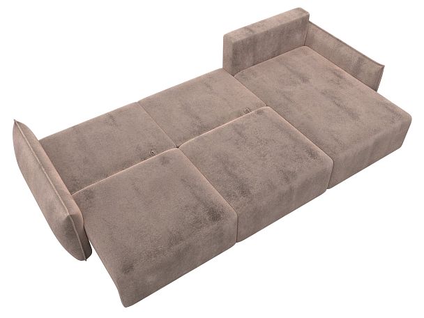 Диван угловой Лига-051 НПБ Лонг угол универсальный Велюр бежевый - Вид 9