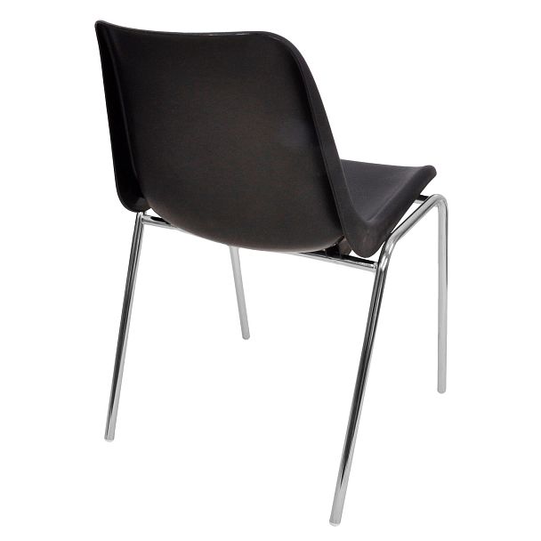 Стул Vicenza (4 ножки) Каркас хром, черный, стопируемый - Вид 2