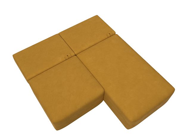 Диван угловой модульный Лига-060 НПБ угол универсальный Велюр желтый - Вид 9