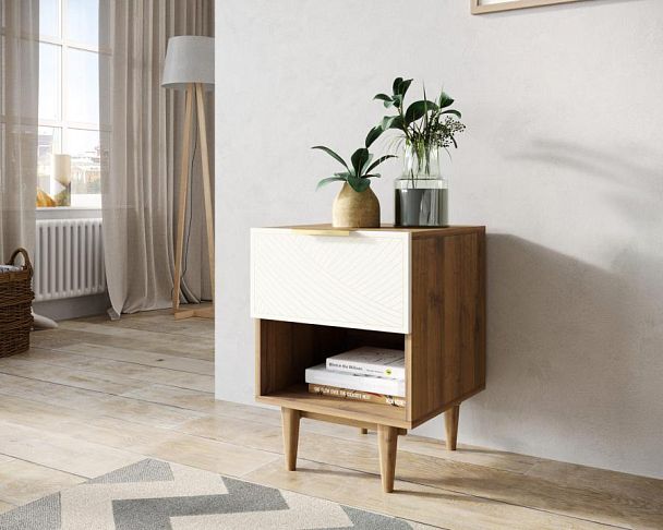 Тумбочка с верхним ящиком Line LN10/GR1/beige - Вид 3