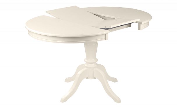 Обеденная группа стол Элат D90(130)х90х76 Слоновая кость и 4 стула Арктос Слоновая кость/Кремовая рогожка - Вид 3