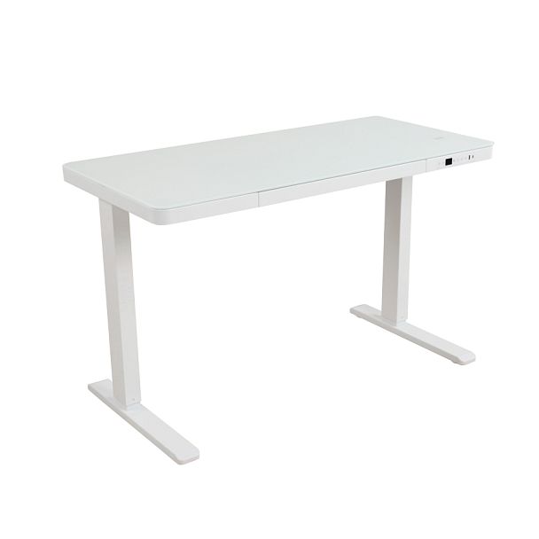 Стол письменный с подъемным механизмом и стеклянной столешницей WT001 Белый/Белый 1200х600х750-1200 - Вид 1