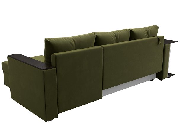 Угловой диван Атланта Лайт правый (полностью микровельвет зеленый) - Вид 5