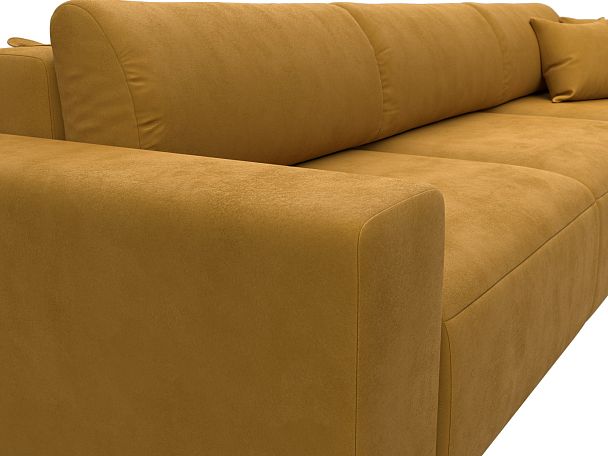 Диван прямой Лига-036 НПБ Классик Лонг Велюр желтый - Вид 4