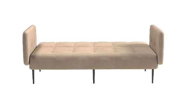 Monaco диван-кровать прямой с подлокотниками, трехместный, бархат бежевый 5 - Вид 5