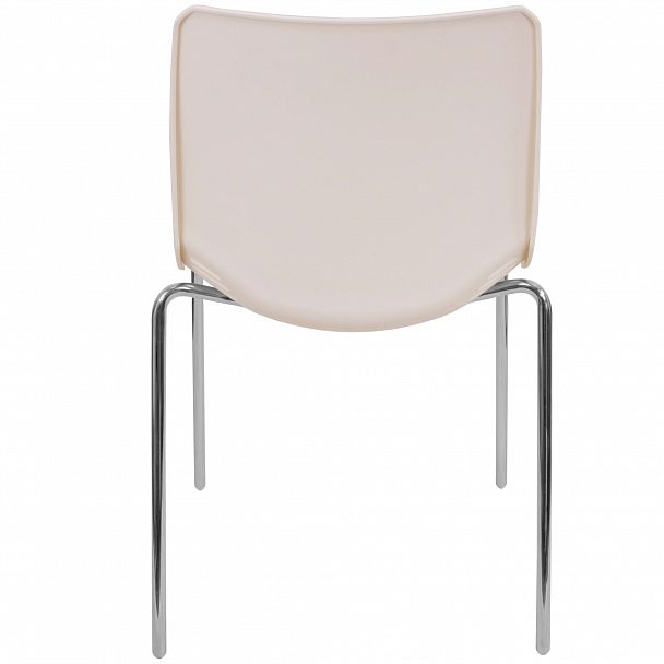 Стул Race (4 ножки) каркас Хром, белый, стопируемый - Вид 4