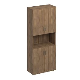 Шкаф для документов закрытый 4-дверный с нишей Комфорт К.374 дуб шамони темный - Фото предпросмотра