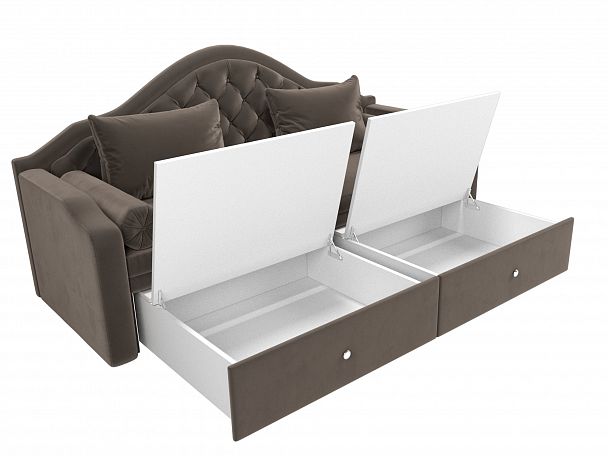 Прямой диван софа Сойер (полностью велюр коричневый) - Вид 6