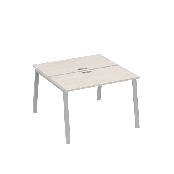 Рабочая станция (2х120) на каркасе TRE A4 А4 Б3 170  БП дуб / металлокаркас серый - Вид 1