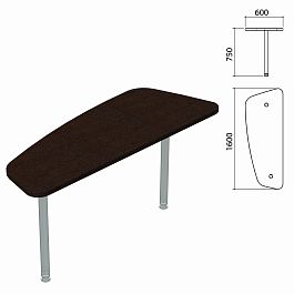 Стол приставной "Приоритет" (1600х600х750 мм), БЕЗ ОПОР (640411), венге, К-921, К-921 венге - Фото предпросмотра