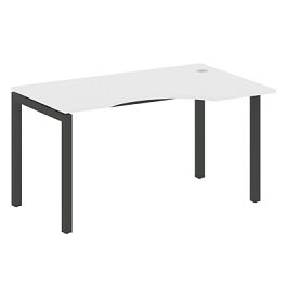 Metal System Quattro Стол криволинейный правый на П-образном м/к 50БП.СА-2 (R) Белый/Антрацит металл 1400*900*750 - Фото предпросмотра