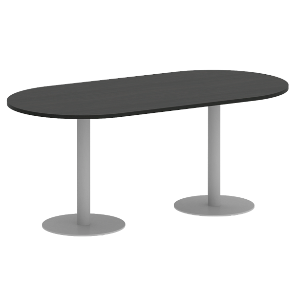 Home Office Стол овальный VR.SP-5-180.1 Суар тёмный/Серый металл 1800*900*750 - Вид 1