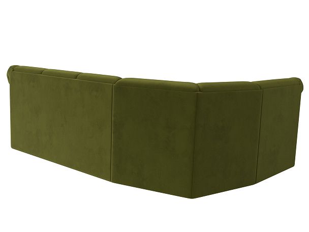 Диван угловой Карнелла левый (полностью микровельвет зеленый) - Вид 6