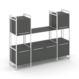 Rift Шкаф комбинированый RF.NS-002 Антрацит/Металл Белый 1598*396*1286 - Фото предпросмотра